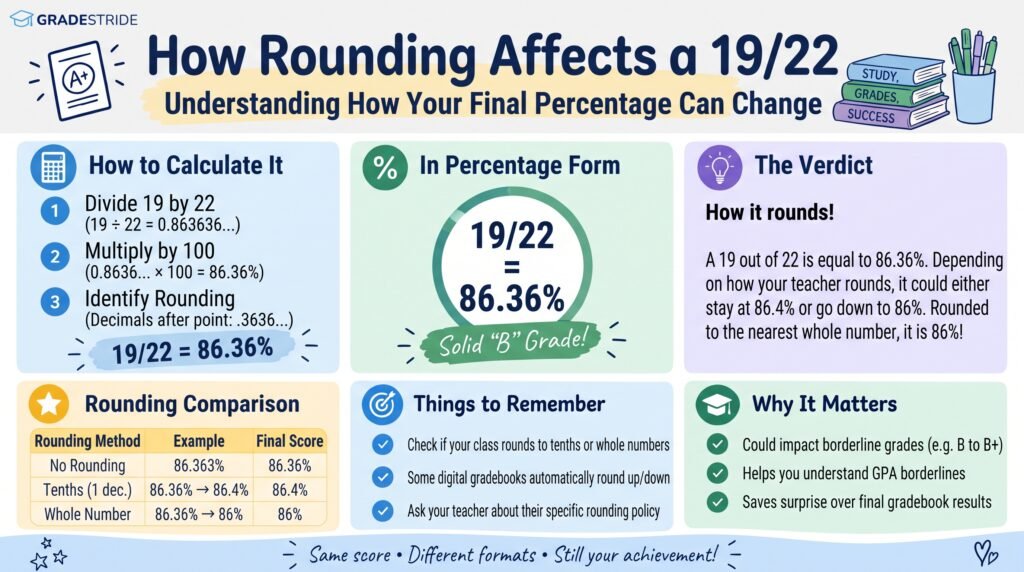 19 Out of 22 Grade Calculator: Percentage and Academic Performance Guide