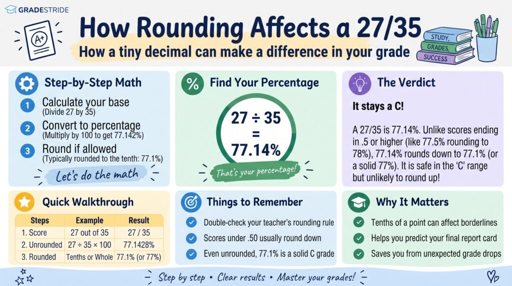 1. 27 Out of 35 Marks: Percentage Calculation and Grading Guide