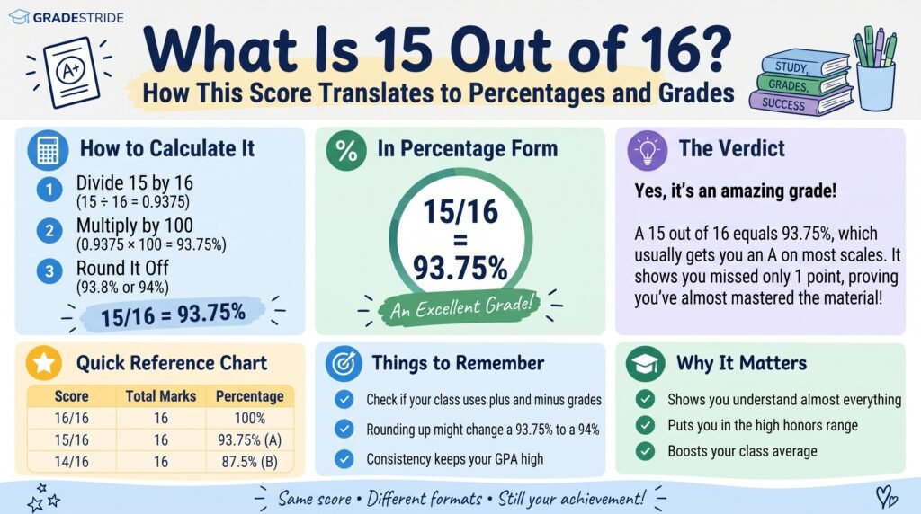 15/16 Grade Calculator: Percentage, GPA, and Academic Performance