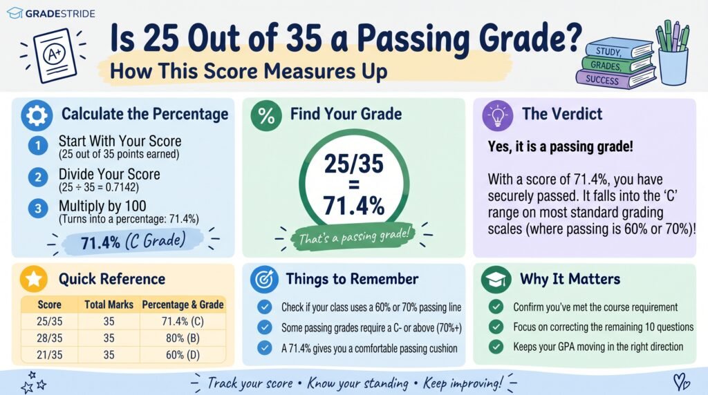 25/35 Grade Calculator: Understand Your Test Score and Percentage