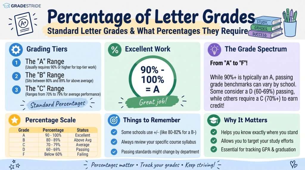 Percentage of Letter Grades: A, B, C, D, and F Grading Scale Explained
