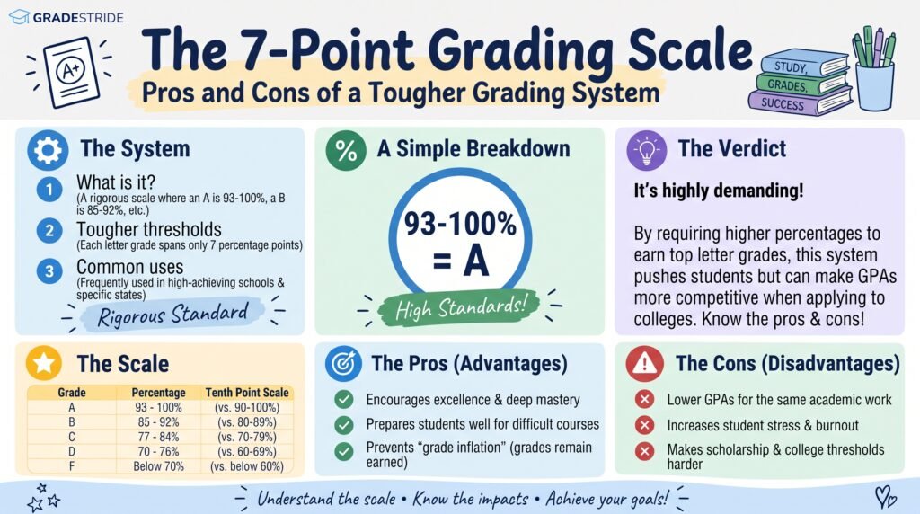 1. 7 Point Grading System Chart Showing Academic Scores and Grade Levels