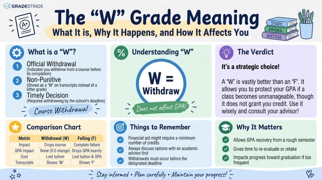 W Grade Meaning: Understanding a Withdrawal Grade on a School Transcript