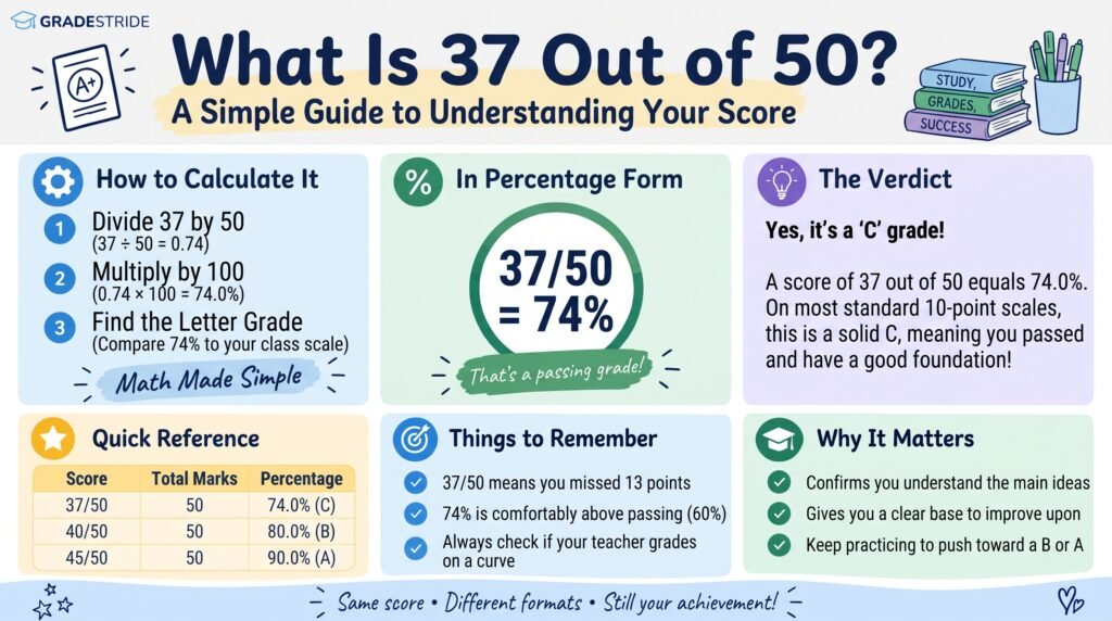 What Is 37 Out of 50? Percentage, Grade, and Score Explained
