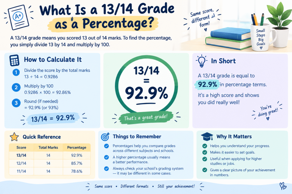 Understanding a 13/14 Score: Grade Meaning, Percentage, and Results Guide