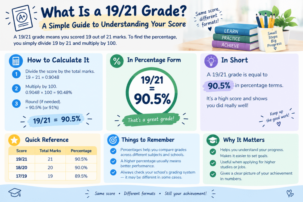 What Is a 19/21 Grade? Percentage, Score, and Grade Explained